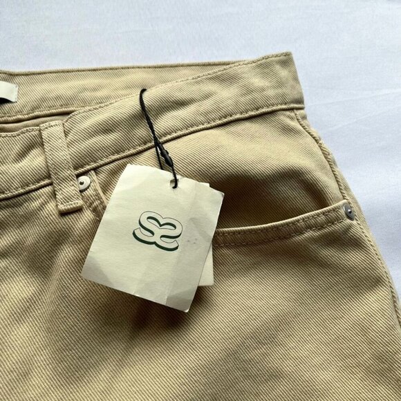 NWT SANDRO BEIGE STRAIGHT LEG JEANS - 32 - Picture 6 of 13